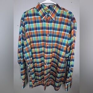 Forsyth Of Canada Dress Shirt Mens XL Multicolor Plaid Non‎ Iron Button
